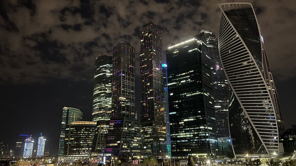 夜幕下的莫斯科城